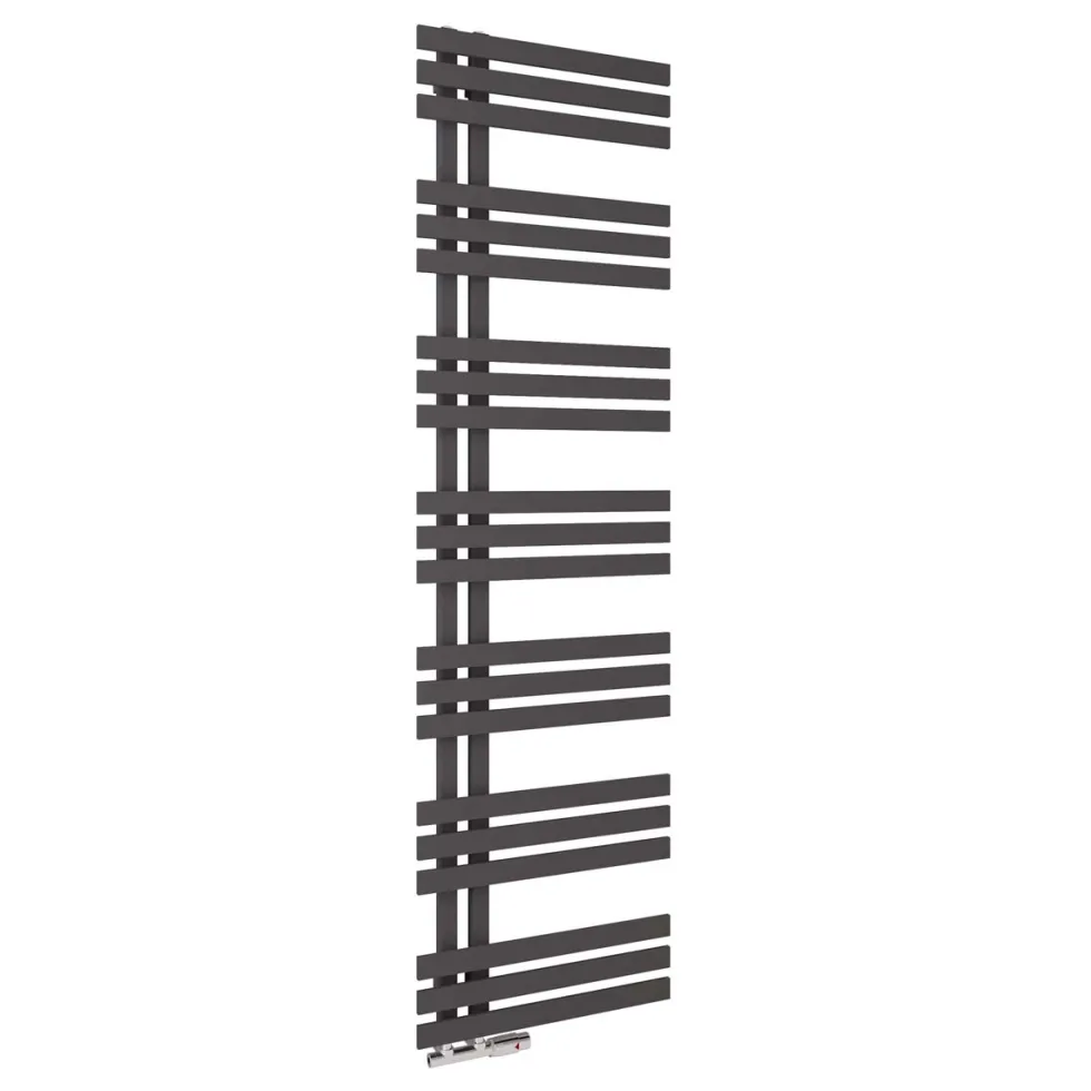 Toasty Flux Matt Carbon Anthracite Flat Panel Heated Towel Rail