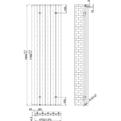 Toasty Forma Anthracite Vertical Aluminium Radiator