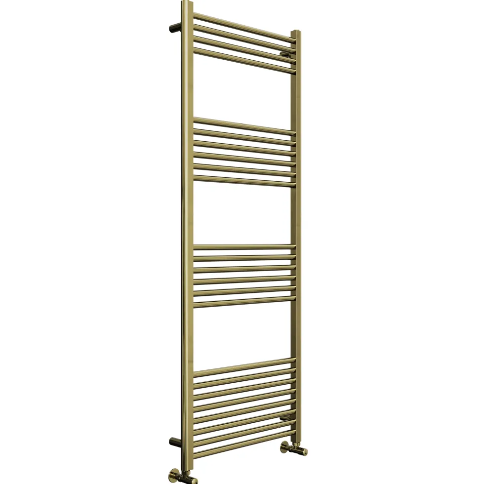 Toasty Glow Brushed Brass 22mm Heated Ladder Towel Rail