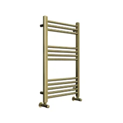 Toasty Glow Brushed Brass 22mm Heated Ladder Towel Rail