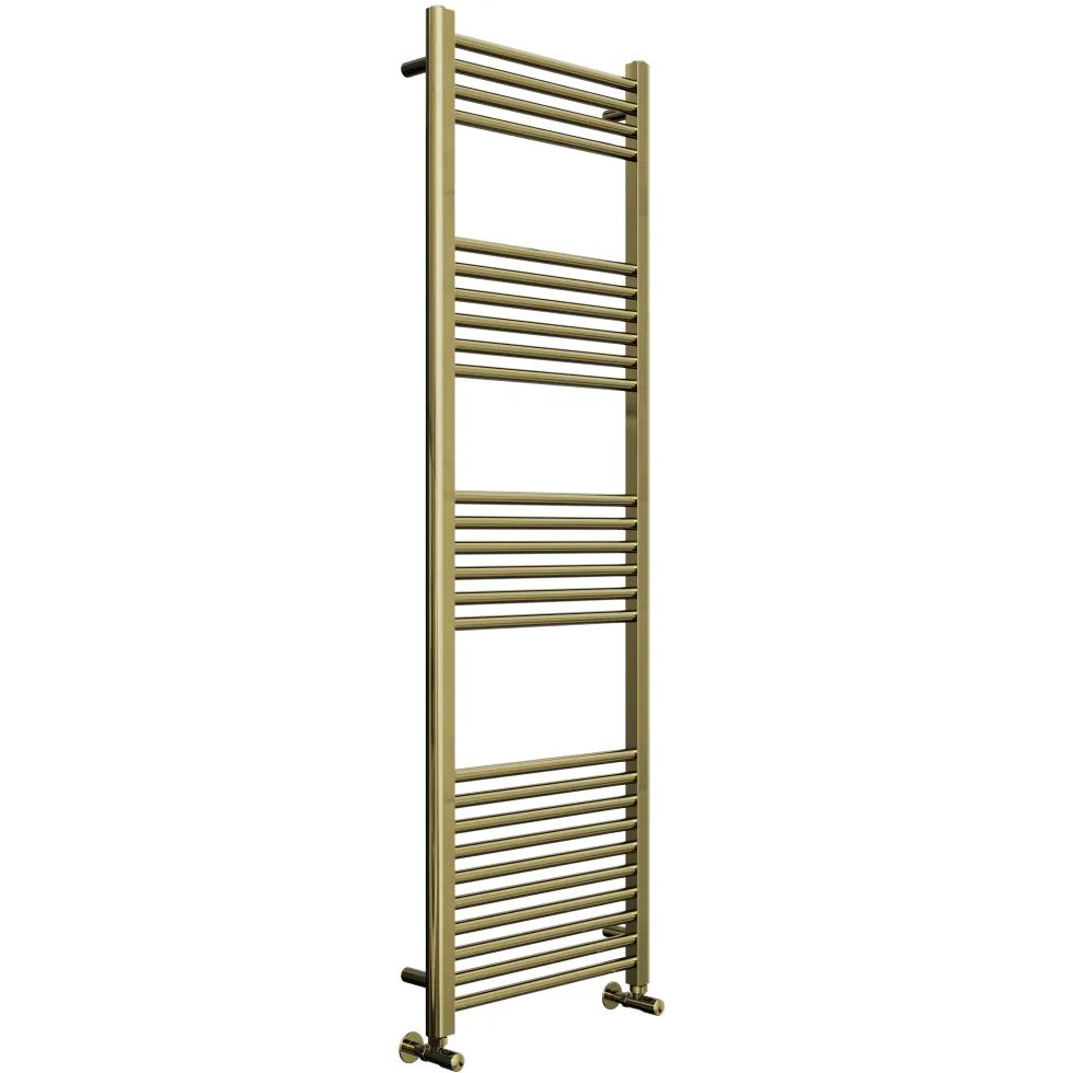 Toasty Glow Brushed Brass 22mm Heated Ladder Towel Rail