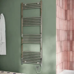 Toasty Glow Chrome 22mm Electric Heated Ladder Towel Rail with Heating Element