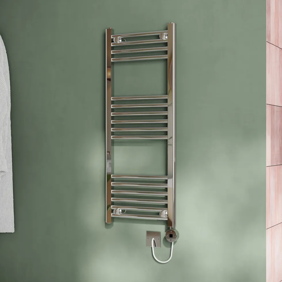 Toasty Glow Chrome 22mm Electric Heated Ladder Towel Rail with Heating Element