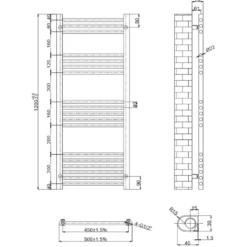 Toasty Glow Chrome 22mm Heated Ladder Towel Rail