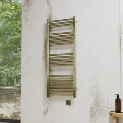 Toasty Glow Premium Brushed Brass 25mm Electric Heated Towel Rail with Heating Element