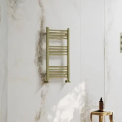 Toasty Glow Premium Brushed Brass 25mm Heated Towel Rail