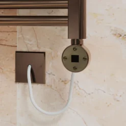 Toasty Glow Premium Brushed Bronze 25mm Electric Heated Towel Rail with Heating Element