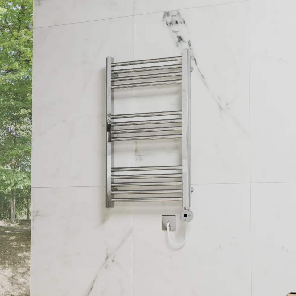 Toasty Glow Premium Chrome 25mm Electric Heated Towel Rail with Heating Element