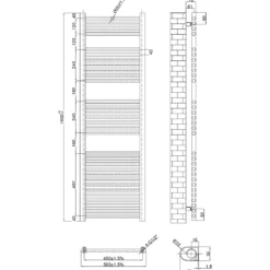 Toasty Glow Premium Chrome 25mm Heated Towel Rail