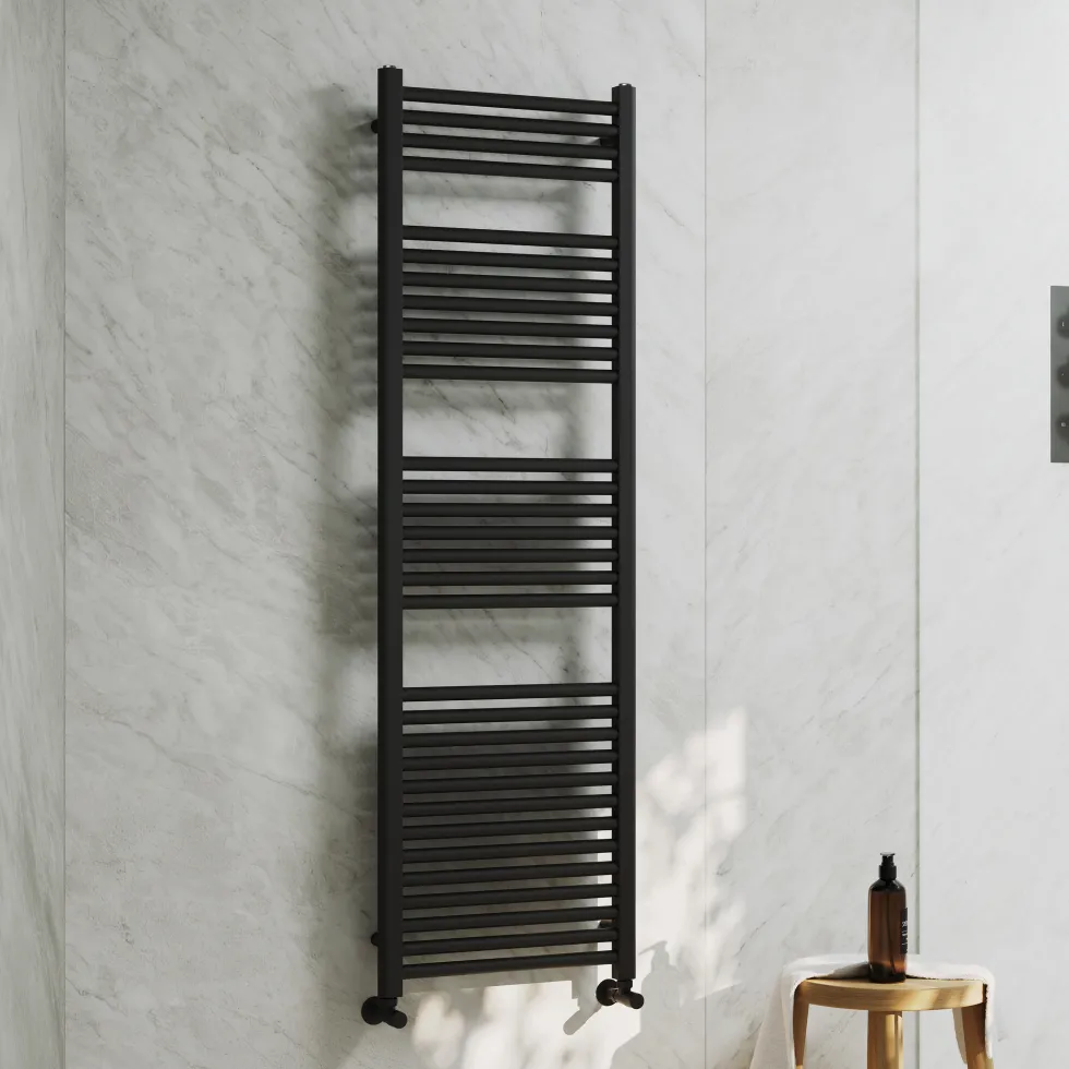 Toasty Glow Premium Matt Black 25mm Heated Towel Rail