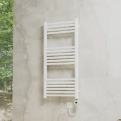 Toasty Glow Premium Matt White 25mm Electric Heated Towel Rail with Heating Element