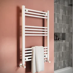 Toasty Glow White 22mm Heated Ladder Towel Rail