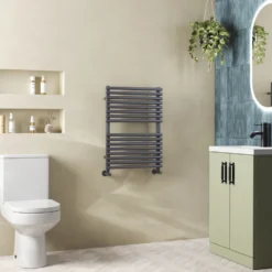 Toasty Halo Anthracite Bar on Bar Heated Towel Rail