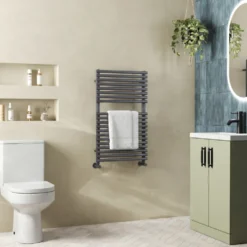 Toasty Halo Anthracite Bar on Bar Heated Towel Rail