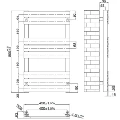Toasty Hush Anthracite Flat Panel Heated Towel Rail