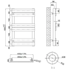 Toasty Hush Anthracite Flat Panel Heated Towel Rail
