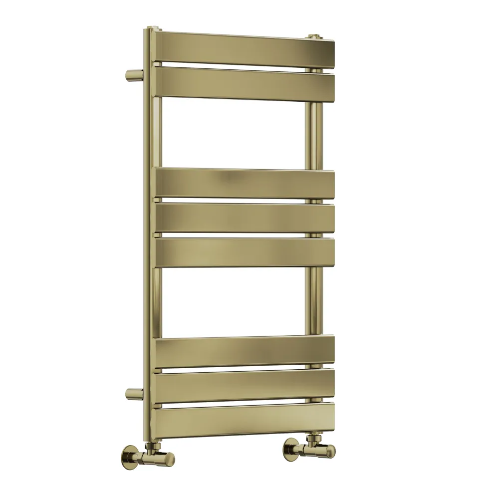Toasty Hush Brushed Brass Flat Panel Heated Towel Rail