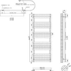 Toasty Hush Chrome Electric Flat Panel Heated Towel Rail with Heating Element