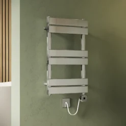 Toasty Hush Chrome Electric Flat Panel Heated Towel Rail with Heating Element