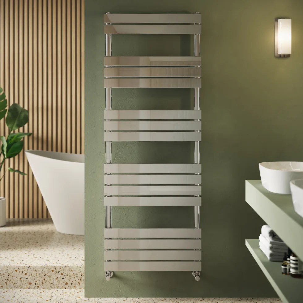 Toasty Hush Chrome Flat Panel Heated Towel Rail