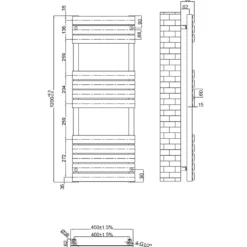 Toasty Hush Chrome Flat Panel Heated Towel Rail