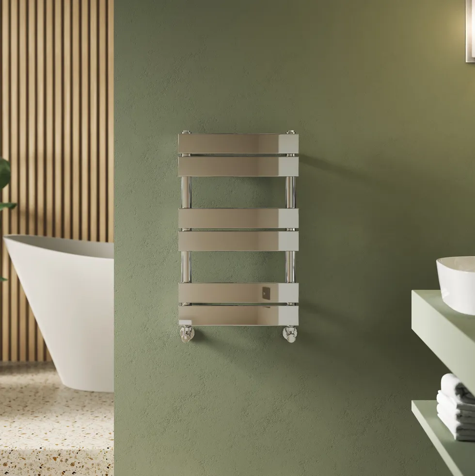 Toasty Hush Chrome Flat Panel Heated Towel Rail
