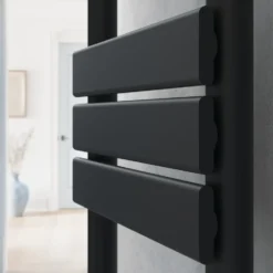 Toasty Hush Matt Black Electric Flat Panel Heated Towel Rail with Heating Element