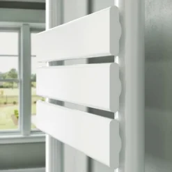 Toasty Hush White Electric Flat Panel Heated Towel Rail with Heating Element