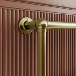 Toasty Merrin Brushed Brass Floorstanding Traditional Heated Towel Rail - 1195 x 500mm