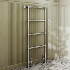 Toasty Merrin Chrome Floorstanding Traditional Heated Towel Rail