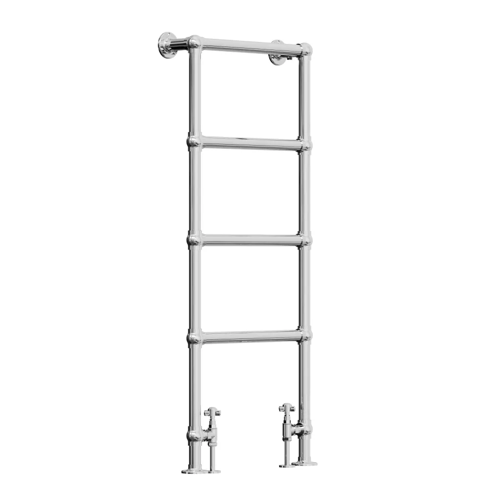 Toasty Merrin Chrome Floorstanding Traditional Heated Towel Rail