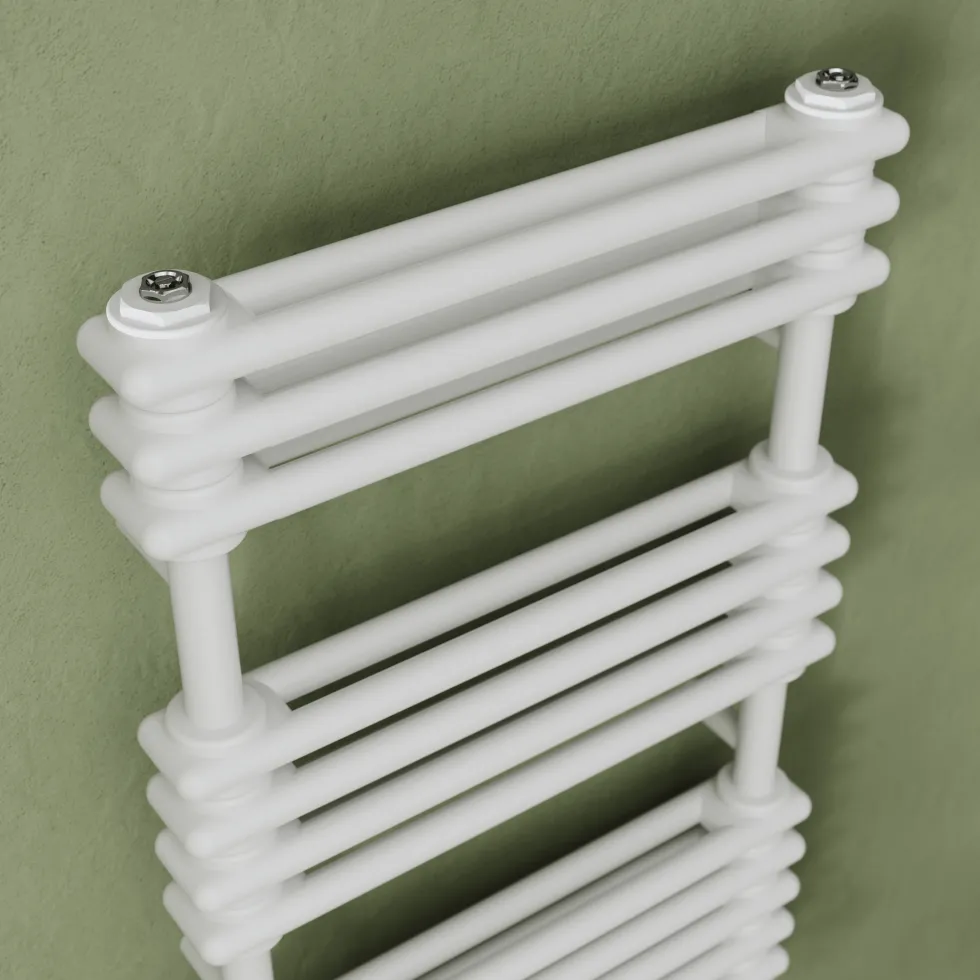 Toasty Montford White Traditional Column Heated Towel Rail