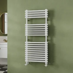Toasty Montford White Traditional Column Heated Towel Rail
