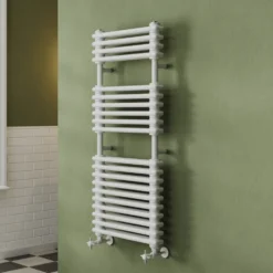 Toasty Montford White Traditional Column Heated Towel Rail