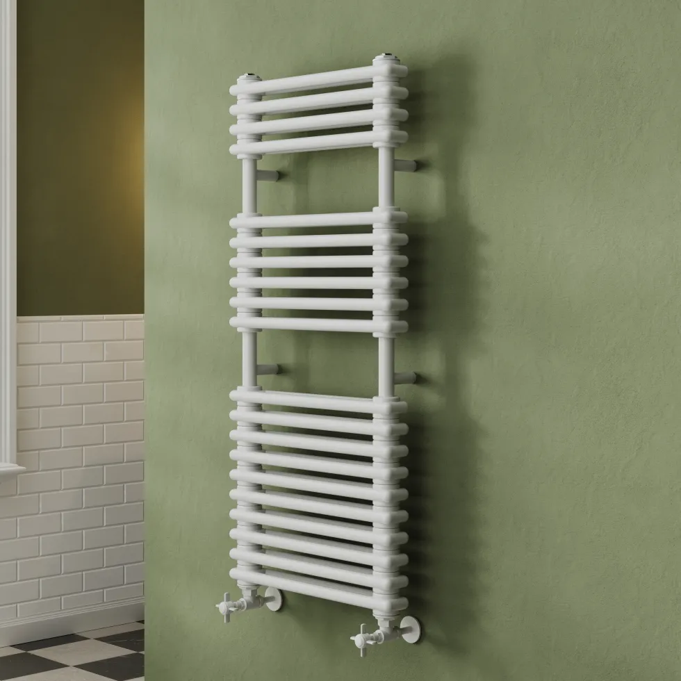Toasty Montford White Traditional Column Heated Towel Rail
