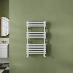 Toasty Montford White Traditional Column Heated Towel Rail