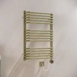 Toasty Nest Brushed Brass Electric Heated Towel Rail with Heating Element