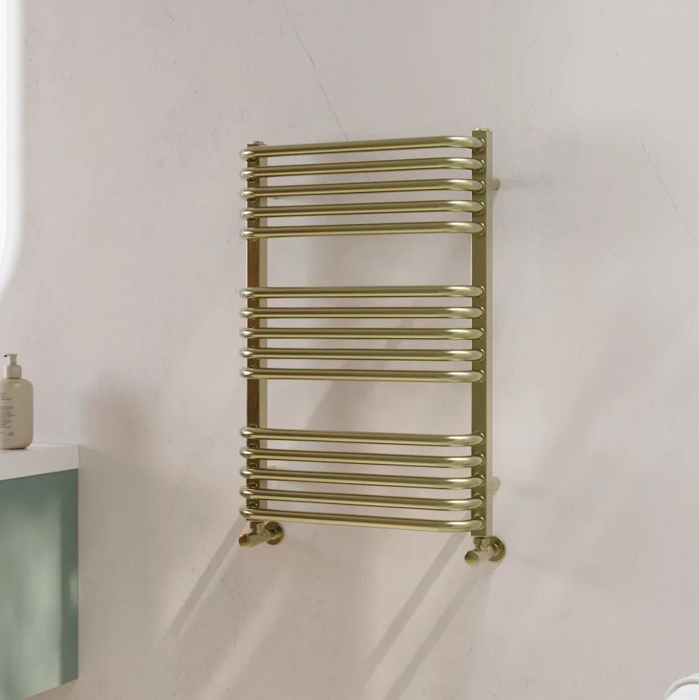 Toasty Nest Brushed Brass Heated Towel Rail