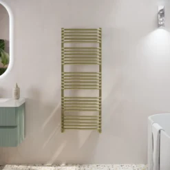 Toasty Nest Brushed Brass Heated Towel Rail