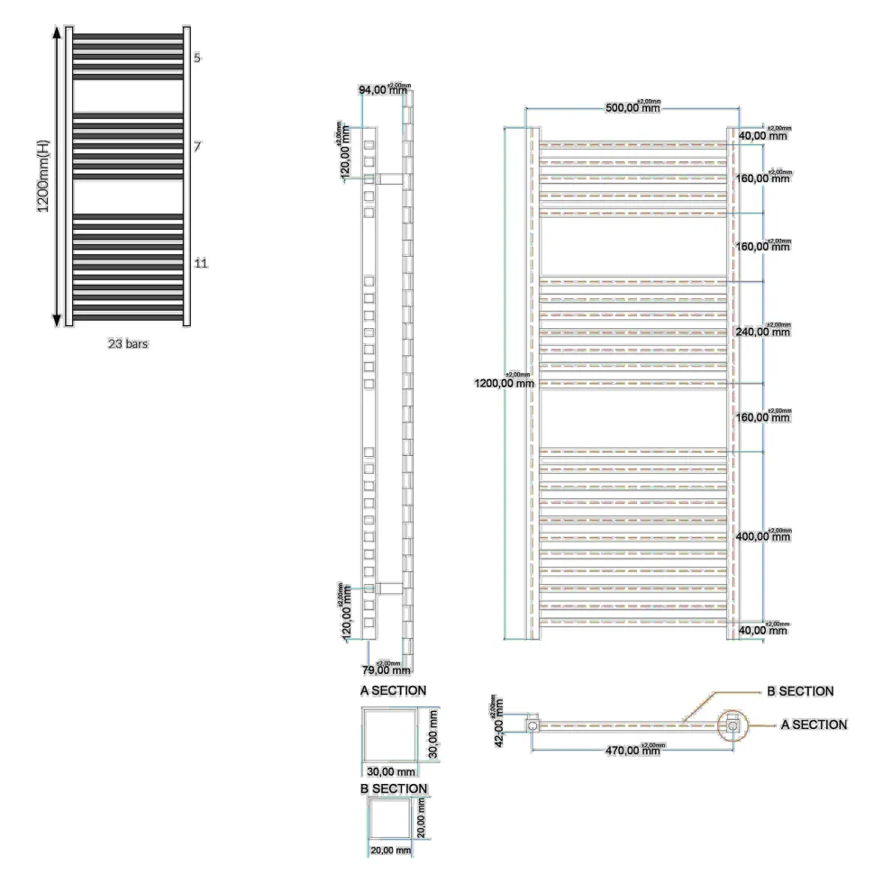 Toasty Oren Chrome Heated Towel Rail
