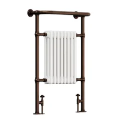 Toasty Penrose Antique Copper Traditional Heated Towel Rail - 965 x 675mm