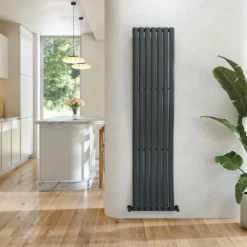 Toasty Plume Anthracite Vertical Wave Radiator - 1800 x 415mm