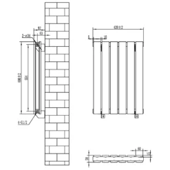 Toasty Radiance Anthracite Flat Panel Horizontal Radiator