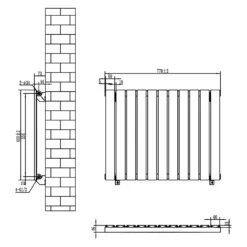Toasty Radiance Anthracite Flat Panel Horizontal Radiator