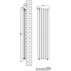 Toasty Radiance Anthracite Flat Panel Vertical Radiator