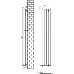 Toasty Radiance Anthracite Flat Panel Vertical Radiator
