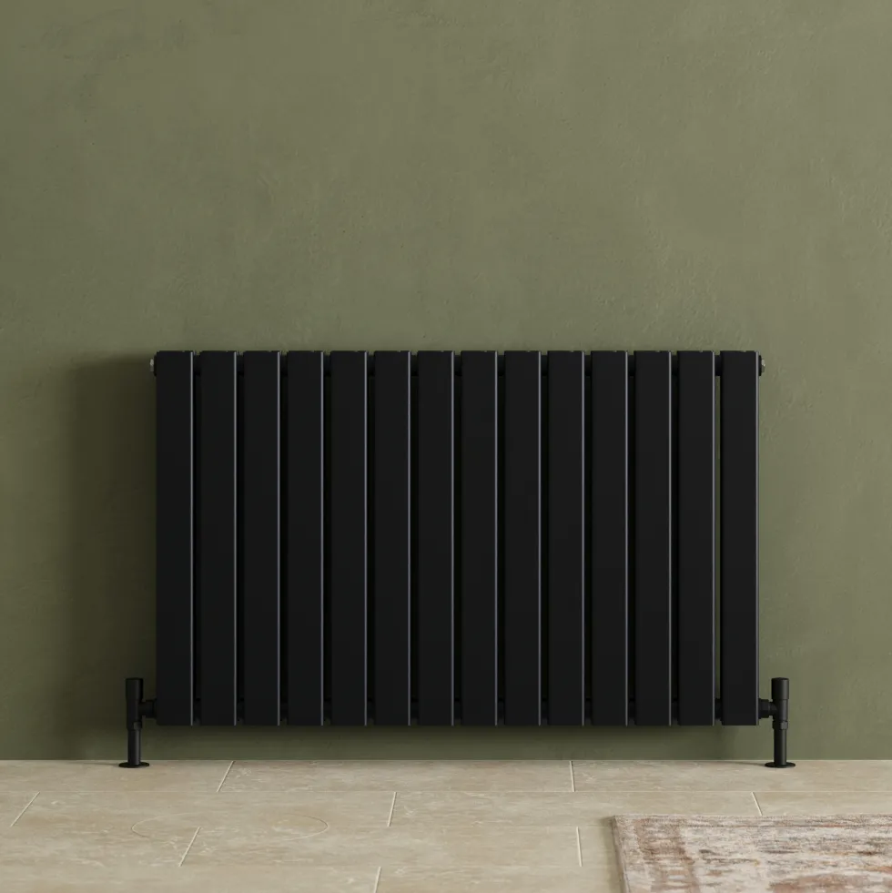 Toasty Radiance Matt Black Flat Panel Horizontal Radiator