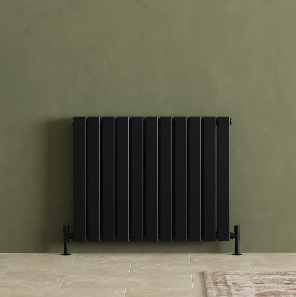 Toasty Radiance Matt Black Flat Panel Horizontal Radiator