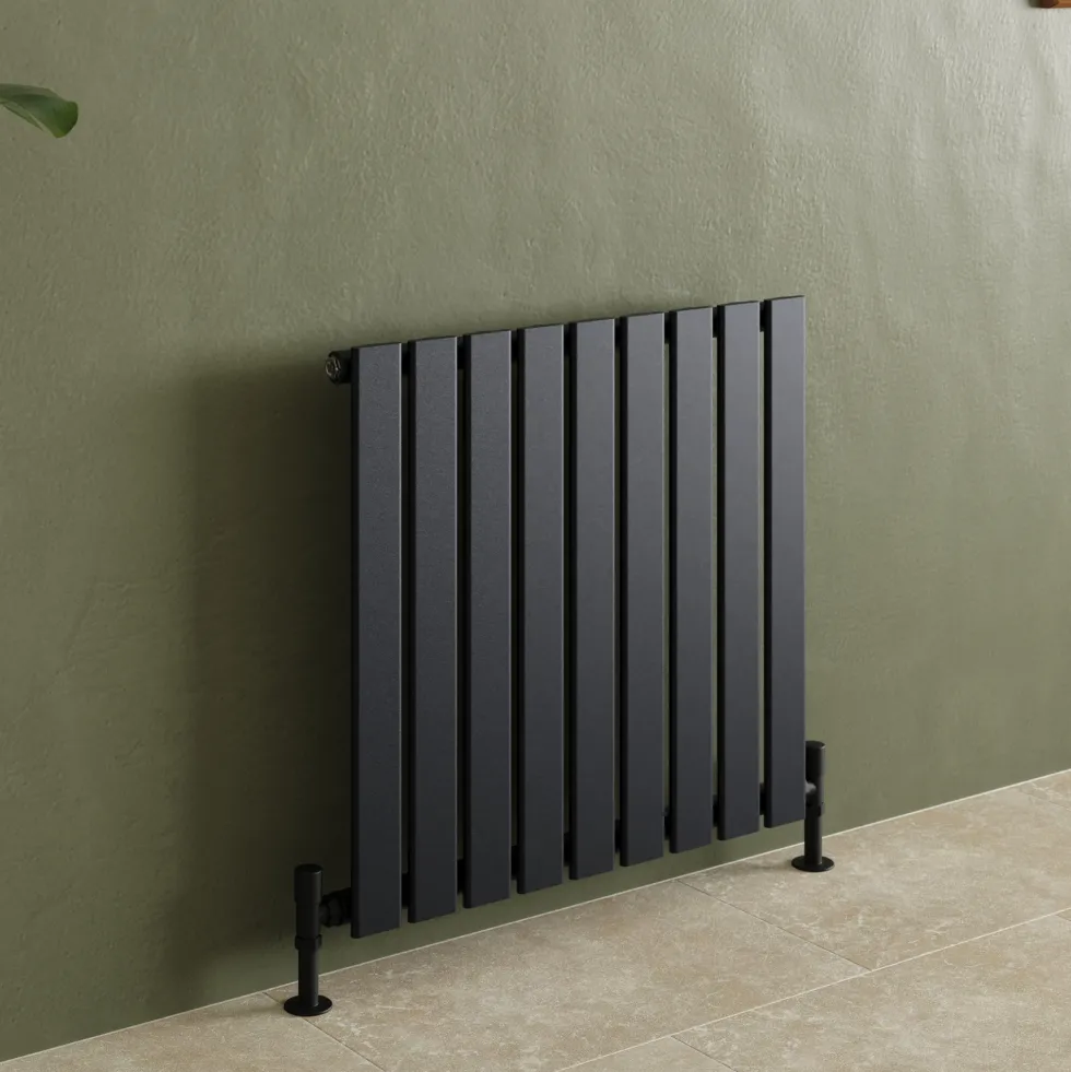 Toasty Radiance Matt Black Flat Panel Horizontal Radiator
