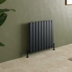 Toasty Radiance Matt Black Flat Panel Horizontal Radiator